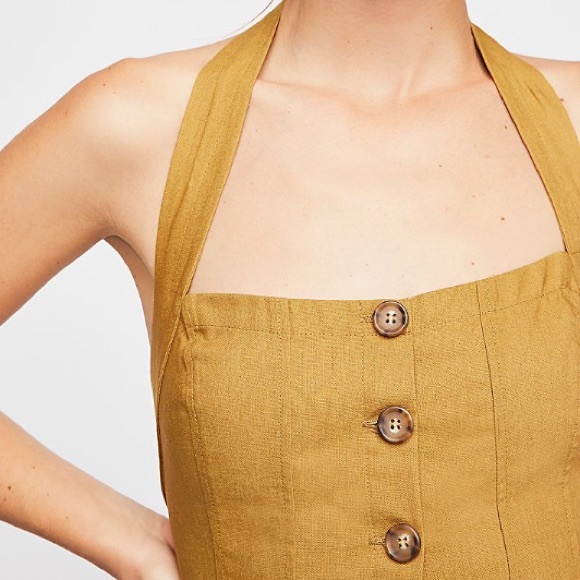 Free People Mustard Halter Top - Picture 3 of 3